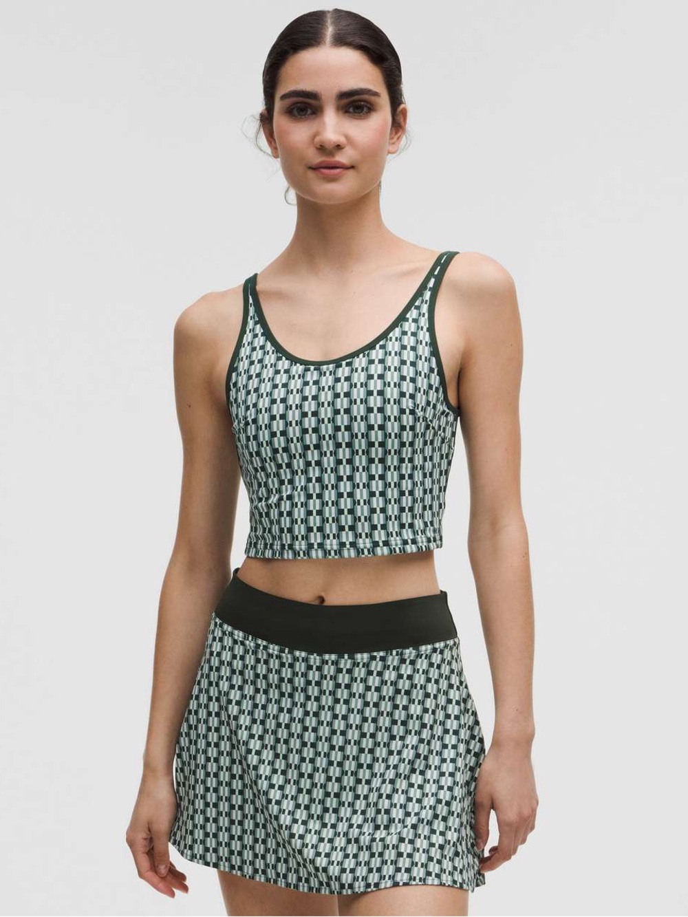 lululemon athletica Green Geometric Cropped Tank